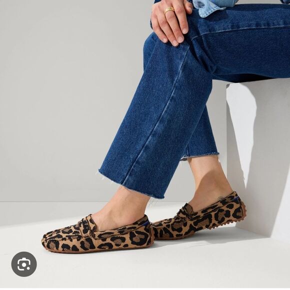 Rothy's the driver little Cat Leopard Print Loafers - Picture 1 of 12